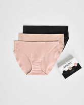 SPANXsmoothâ„¢ Fit-To-You Bikini 3-Pack Box | Very Black/Naked 2.0/Vintage Rose